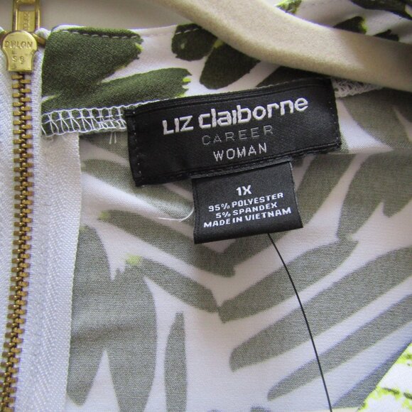 Liz Clairborne Career Women's Printed Top 1X Green Work Office Business Office - Picture 10 of 10